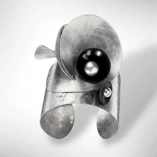 VOLUME Statement Art Piece Cuff from the SOUND Collection with Recycled Record Vinyl