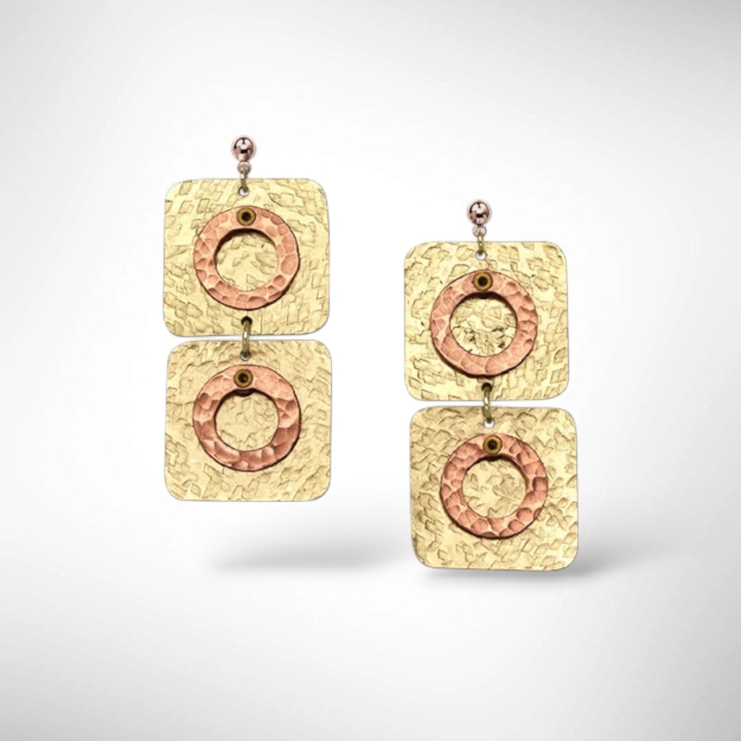DANCE LONG Double Square Rectangular Post Dangle Earring