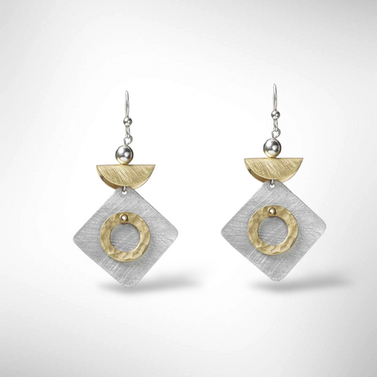 SWING Popular Mixed Metal Dangle Earrings with Metal Options