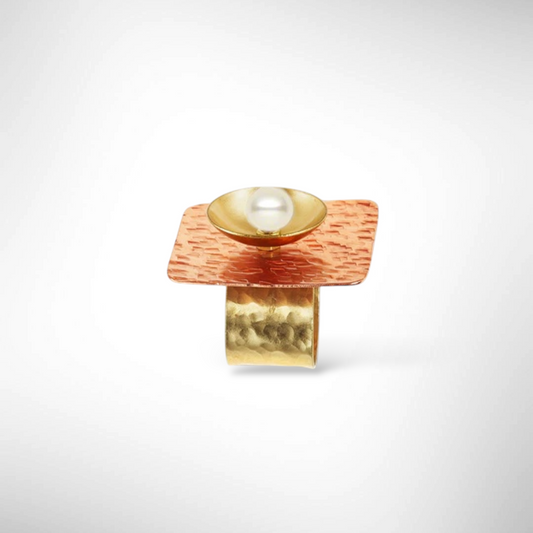 ECLECTICA | DANCE Square flat Ring-Adjustable, Accent Bead Options