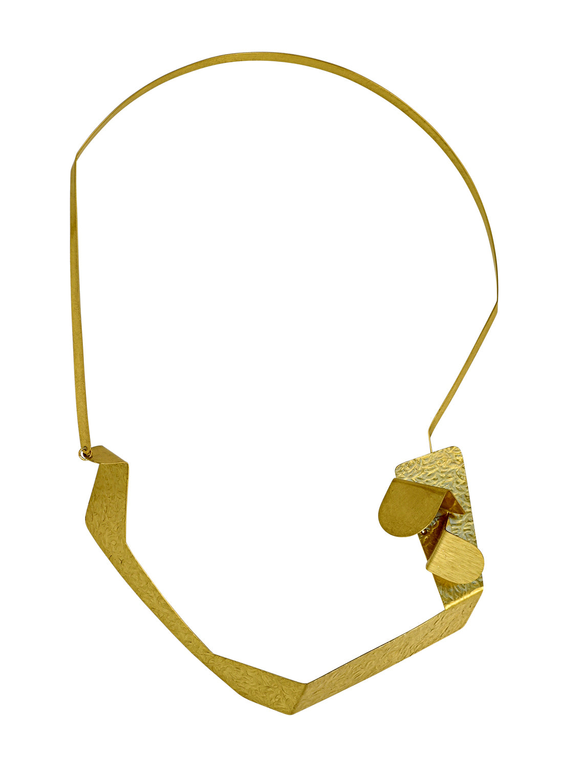 FIGURE | REFLECT 2 Expressive Angular Gold-Tone Necklace with hidden front clasp