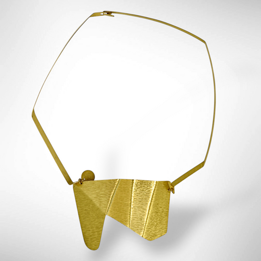 WONDER 1 Folded Metal Centerpiece Necklace from the FIGURE Collection