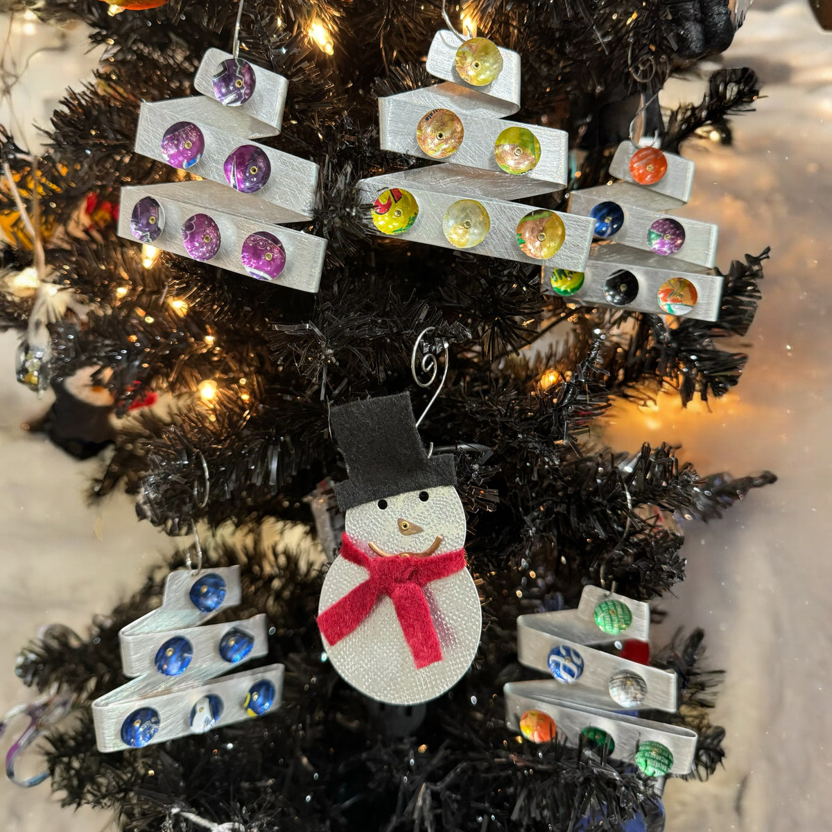 Contemporary Recycled Can Tree Ornament