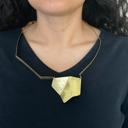 FIGURE | WONDER 2 Folded Metal Centerpiece Necklace