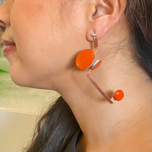 HARVEST | SPROUT 1 Contemporary Long Metal and Resin Earrings