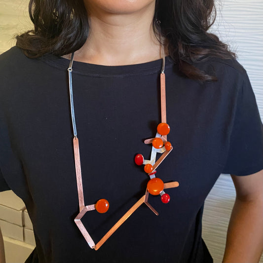 HARVEST | SPROUT 1 Long Over-head Mixed Metal Colorful Necklace