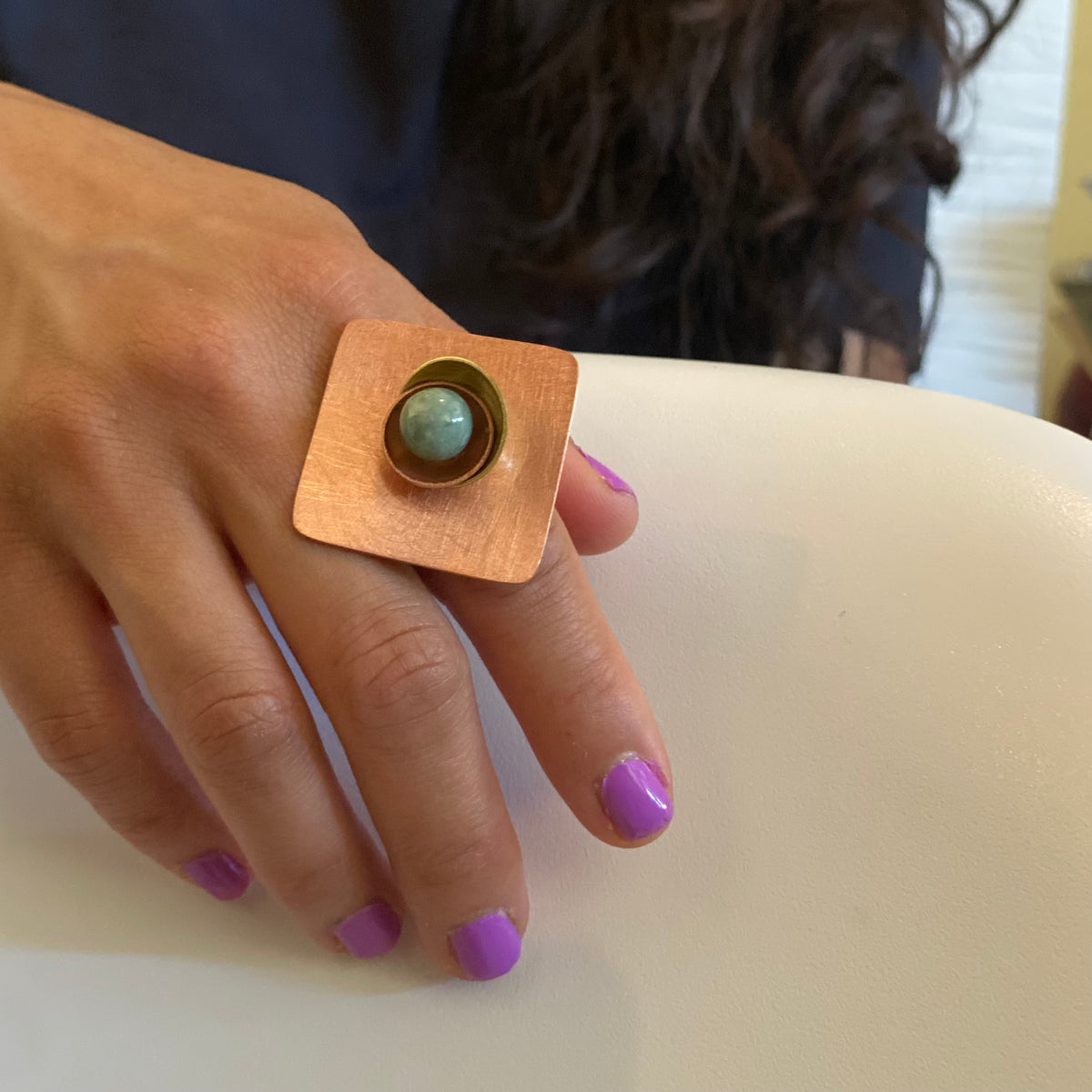 GEOMETRIC STUDIES | GRAIN Angular Ring-Adjustable Guatemalan Jade