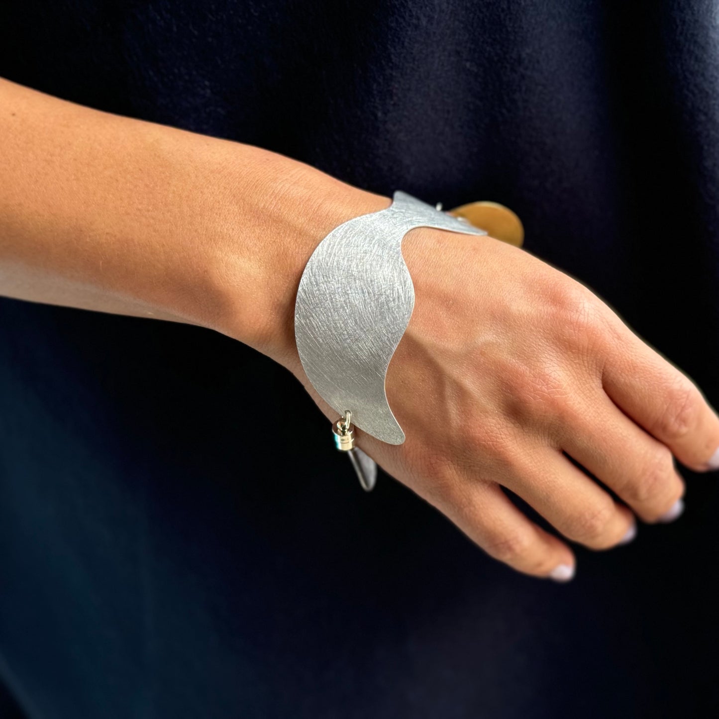 BUBBLES | FLOAT 2 Tri Metal Dangle Bracelet from the BUBBLE Collection
