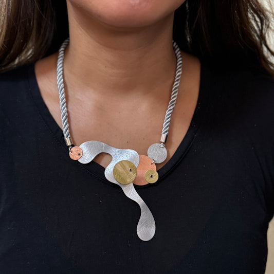 BUBBLES | POP 1 Dripping Bubble Mixed Metal Necklace