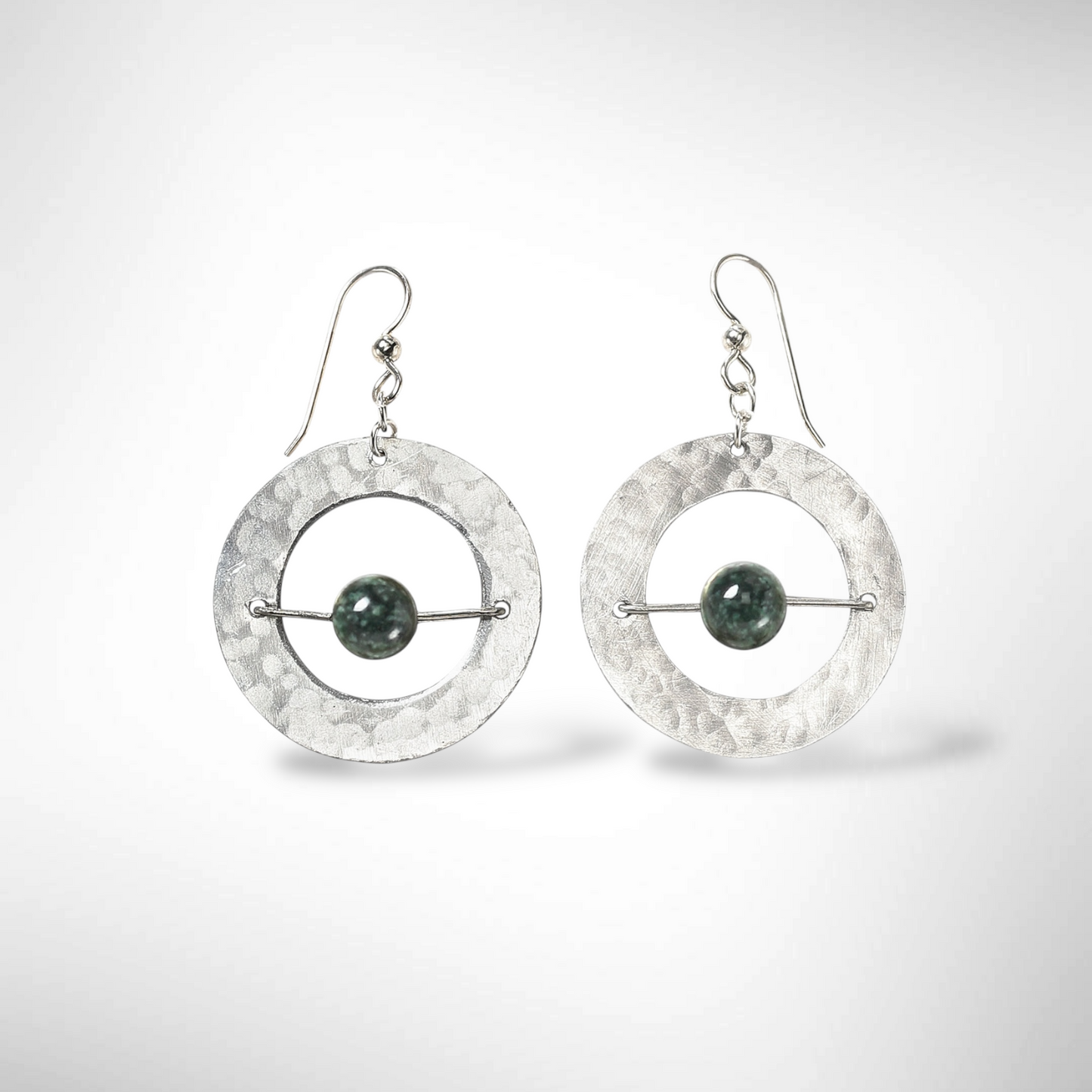 AXIS SMALL Contemporary Every Day Dangle Earrings with Suspended Stone from the LIMINAL Collection