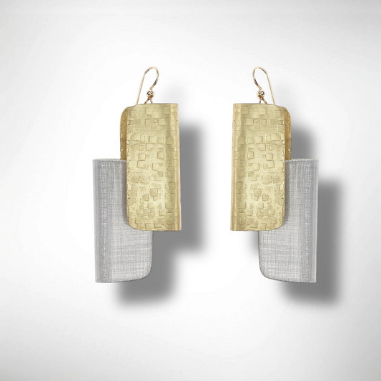 BOOK2 Double Rectangle Statement Earrings from the SCULPTURAL Collection