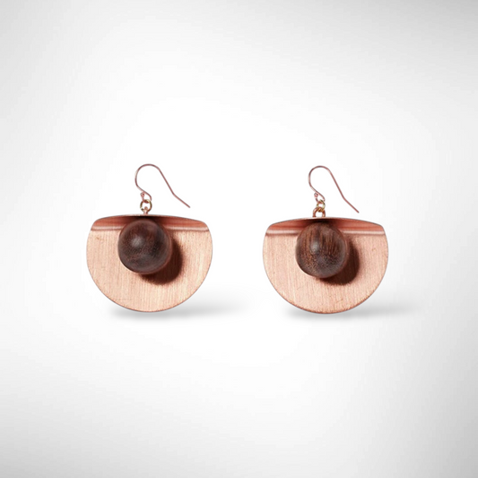 EDITA Folded Metal and Sustainably Harvested Wood Earrings