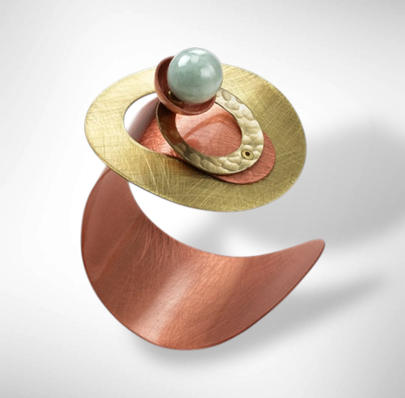 SCHEMA | FLOWER Stunning Multi-dimensional Cuff with Jade