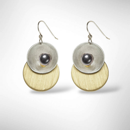 ECLECTICA | COSMO Versatile Mixed Metal Drop Earrings with Simulated Pearl