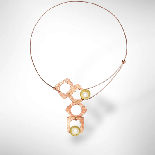 ECLECTICA | GROW Cubic Mixed Metal Necklace with Simulated Pearl