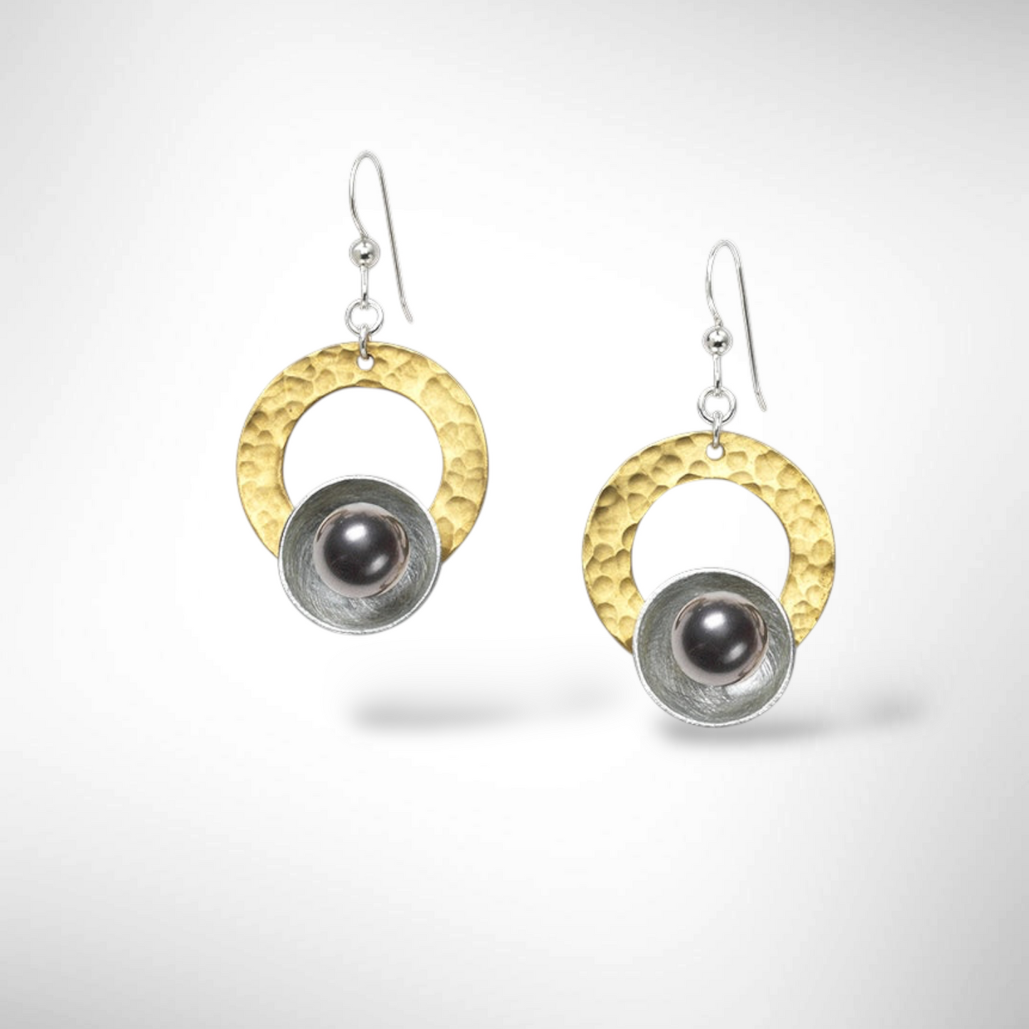 EVERYDAY | TIDE Mixed Metal Circle Dangle Earrings: Brass or Copper