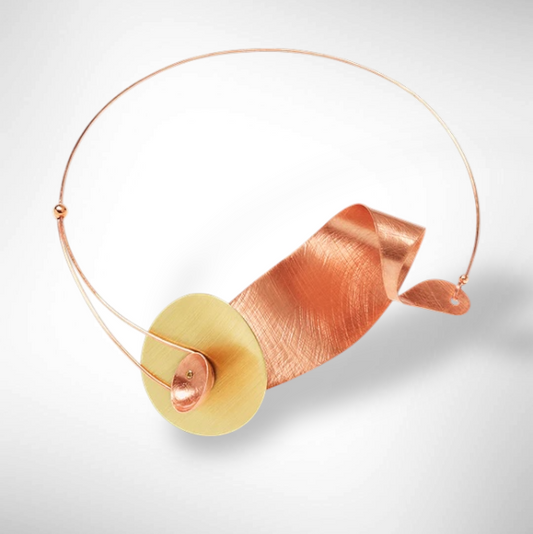 WIND - Short Wavy Artistic Metal Statement Necklace