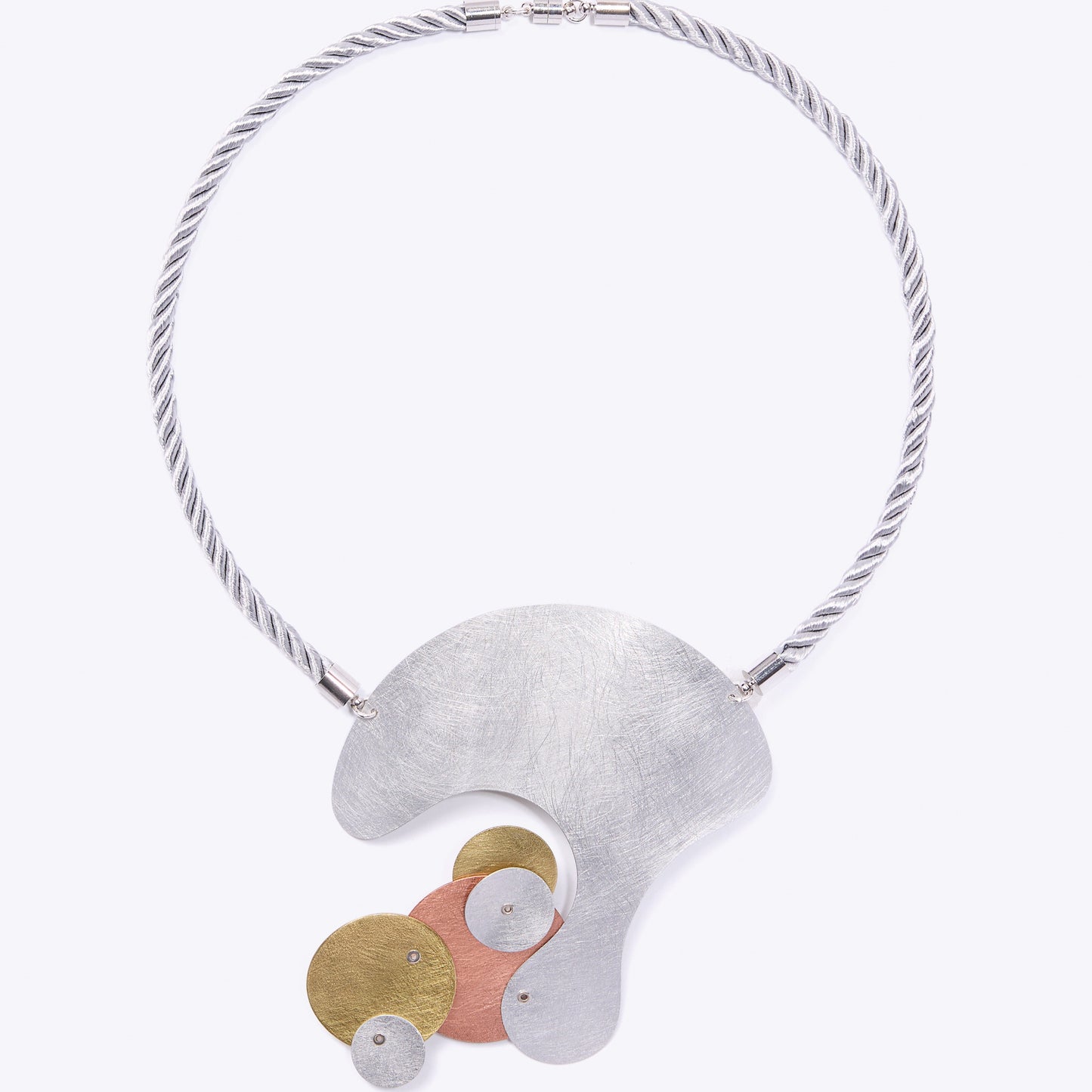 FLOAT 1 Large Central Pendant Mixed Metal Necklace