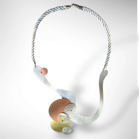 FLOAT 2 Tri Metal Tri Metal Floating BUBBLE Necklace