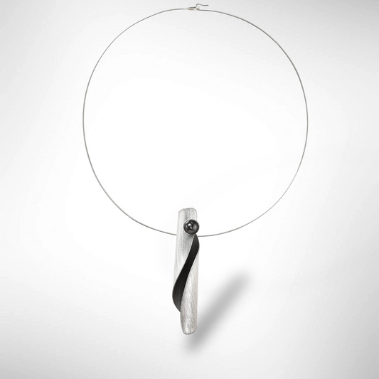 BARREL Single Wave Modern Collar Pendant Necklace from the WATER Collection