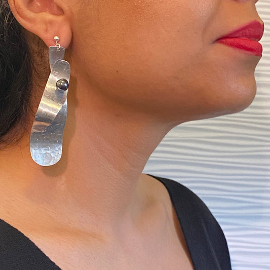 SOUND | VIBE 1 Wavy Dangle Post Earrings Collection with Simulated Pearls