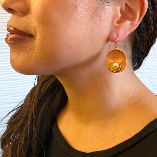 SCHEMA | SPARK SMALL Mixed Metal Saucer Earrings with Jade