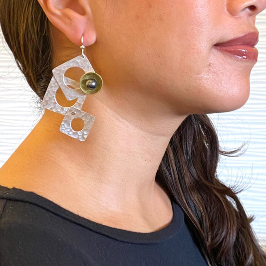 GEOMETRIC STUDIES | Grow Long Earrings with Jade