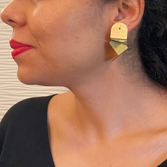FIGURE | REFLECT 1 Two Piece Brass Post Earrings