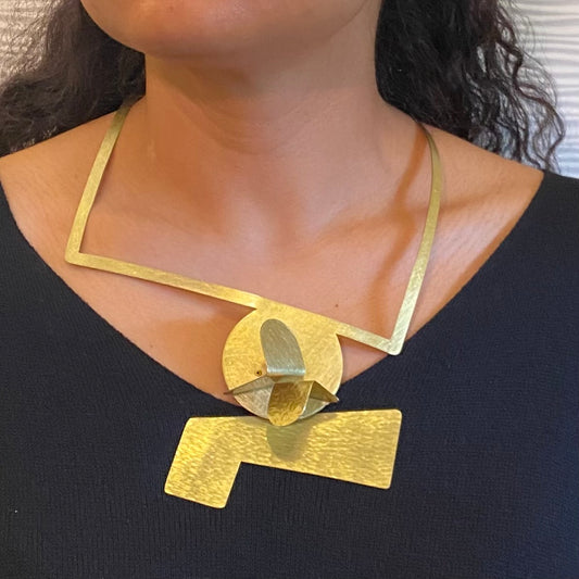 FIGURE | REFLECT 1 Abstract Interchangeable Gold-Tone Necklace