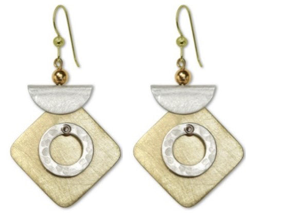 SWING Popular Mixed Metal Dangle Earrings with Metal Options