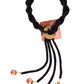 MIST Dramatic Four Strand Czech Glass Hand-Sewn Lariat Necklace in purple or gun metal with Mixed Metals from the BEADED Collection
