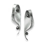 VIBE 2 Long Multi-Dimential Wavy Dangle Post Earrings from the SOUND Collection with Simulated Pearls