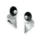 VOLUME 3 Smaller Multi-Sided Post Earrings from the SOUND Collection with Recycled Record Vinyl and Simulated Pearls