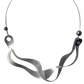 SOUND | OSCILLATE 2 Sound Wave Necklace, Recycled Vinyl & Simulated Pearls