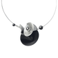 VOLUME 2 Recycled Record Vinyl Focal Necklace: Aluminum & Simulated Pearl