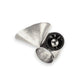 VOLUME Adjustable Aluminum Cocktail Ring with Recycled Record Vinyl & Simulated Pearl