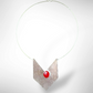 EDGE Chevron shaped aluminum pendant necklace with red accent