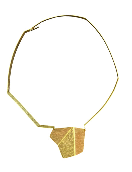 WONDER 2 Folded Metal Centerpiece Necklace from the FIGURE Collection