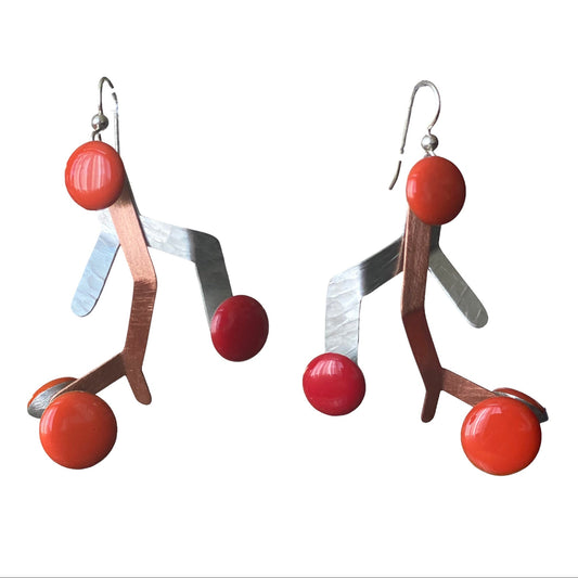 HARVEST | RIPE 1 Asymmetrical Earrings Copper, Aluminum and Resin Earrings