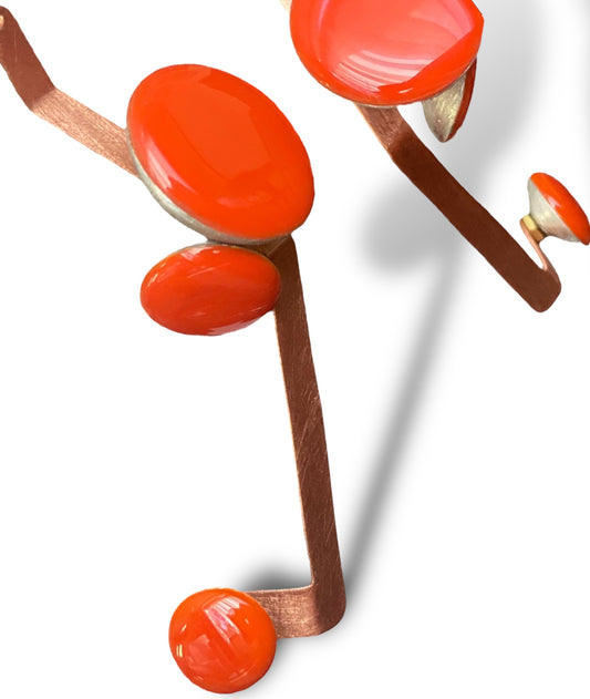 HARVEST | SPROUT 1 Contemporary Long Metal and Resin Earrings