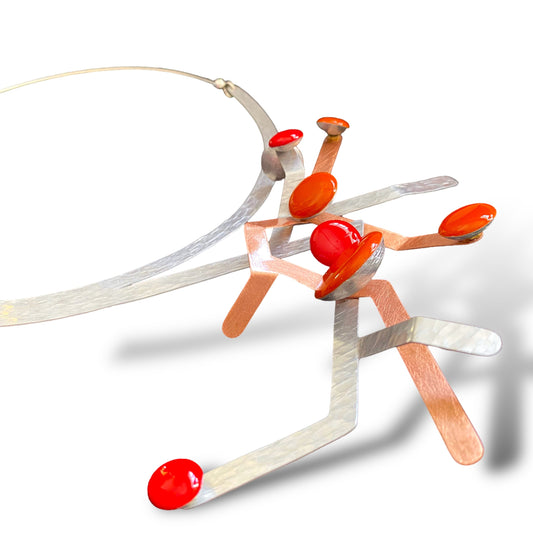 HARVEST | RIPE 1 Colorful Resin, Aluminum and Copper Statement Necklace