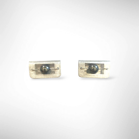 BOOK Small Horizontal Post Earrings