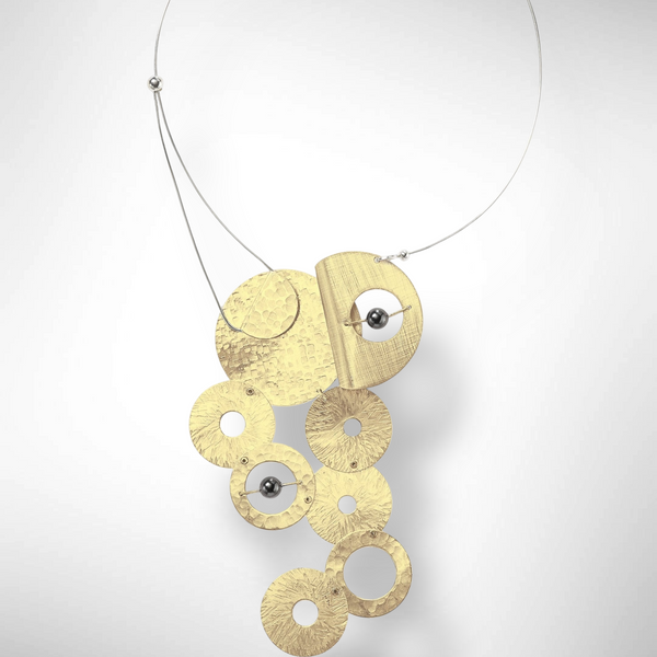 AXIS 8 Large Metal Focal Statement Necklace
