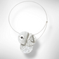 EVERYDAY | AXIS FOLD Medium Metal Focal Statement Necklace with Front Closure with Simulated Pearl