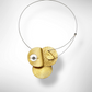 AXIS FOLD Medium Metal Focal Statement Necklace with Front Closure from the LIMINAL Collection with Simulated Pearl or Jade option
