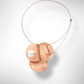 AXIS FOLD Medium Metal Focal Statement Necklace with Front Closure from the LIMINAL Collection with Simulated Pearl or Jade option
