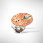 SCHEMA | AXIS Cross Finger Adjustable Metal Ring with Suspended Jade