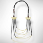 FILOMENA Long, Over the Head, Organic Textile and Wood Necklace