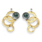 GEOMETRIC STUDIES | BROOK Dramatic Gold and Silvertone Post Earrings with Jade