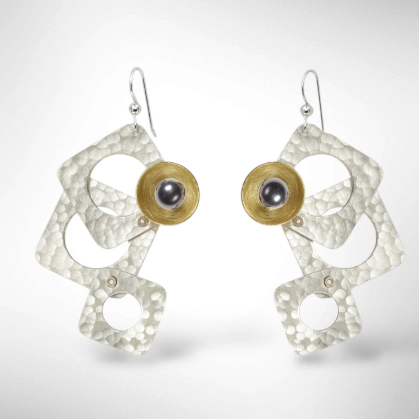 GROW LONG 3 Piece Angular Dangle Earrings with Simulated Pearl